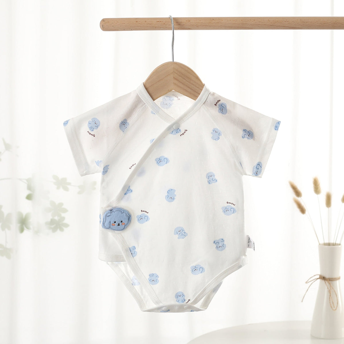 Pure Cotton Newborn Short Sleeve One-Piece Baby Romper - LittleLullabyLoft