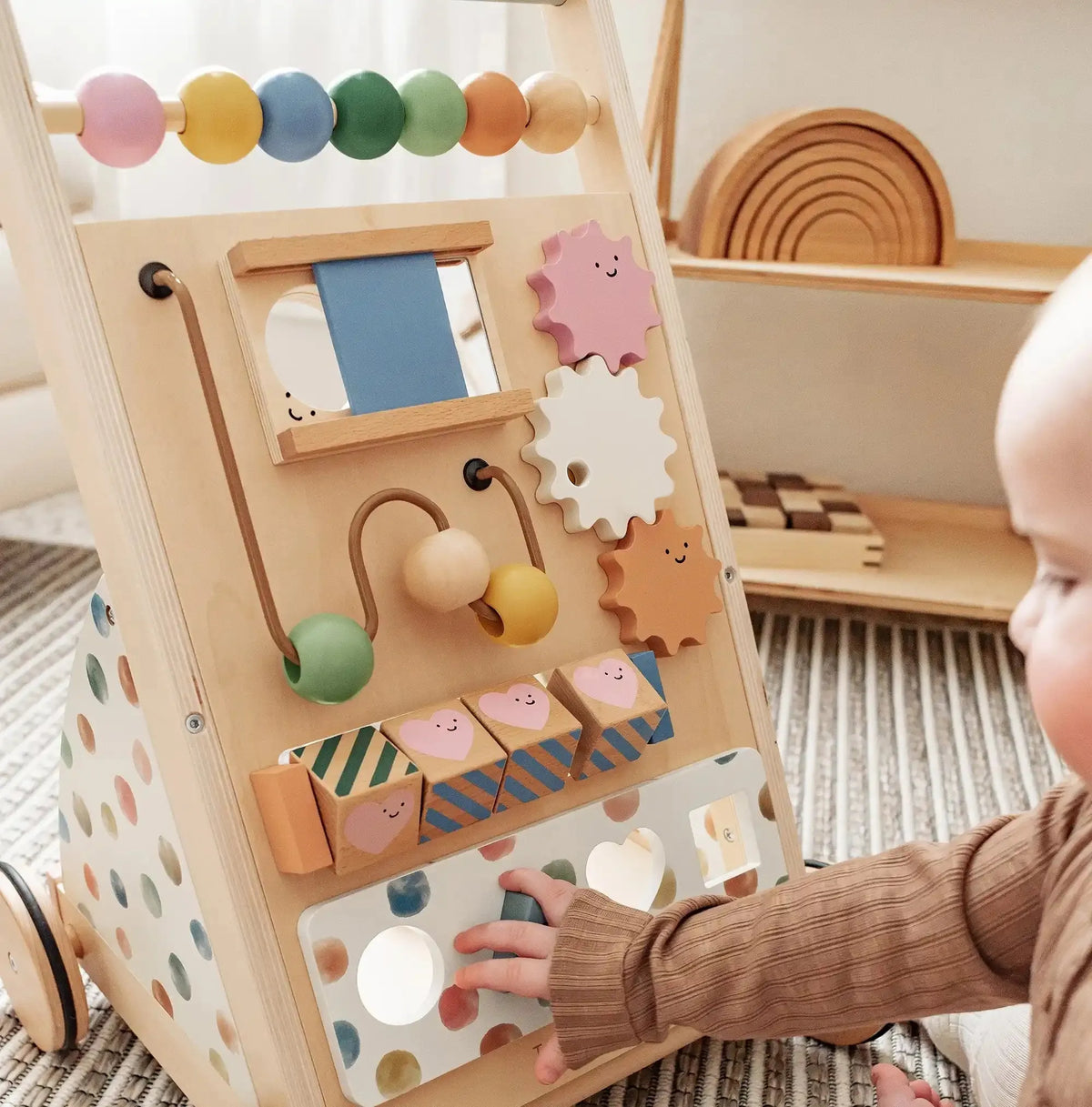 Tiny Land® Versatile Natural Wooden Baby Walker - LittleLullabyLoft