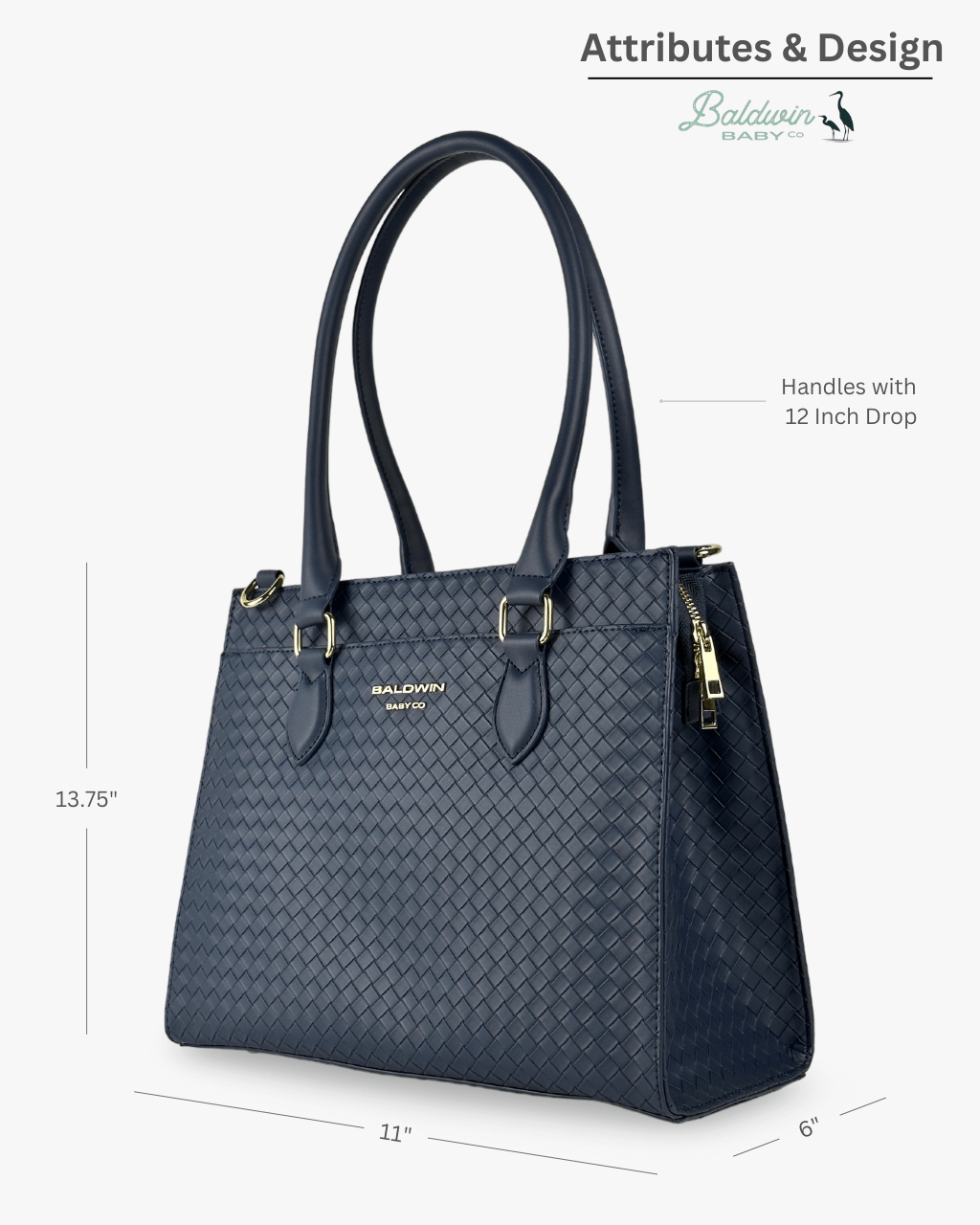 Montrose Diaper Bag Tote Cobalt Stylish Baby Travel