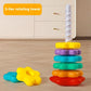 Rainbow Rotary Table Jenga Toy Stacking Game - LittleLullabyLoft