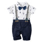 Baby Boy Gentleman Printed Triangle Romper Outfit - LittleLullabyLoft