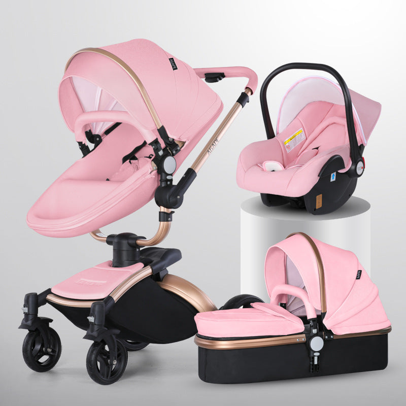 3-in-1 High Landscape 360° Rotating Foldable Baby Stroller