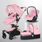 3-in-1 High Landscape 360° Rotating Foldable Baby Stroller - LittleLullabyLoft