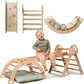4in1 Montessori Climbing Set: Pikler Triangle, Arch, Slide Board, and Cushion for Toddlers (1–3 Years) - LittleLullabyLoft
