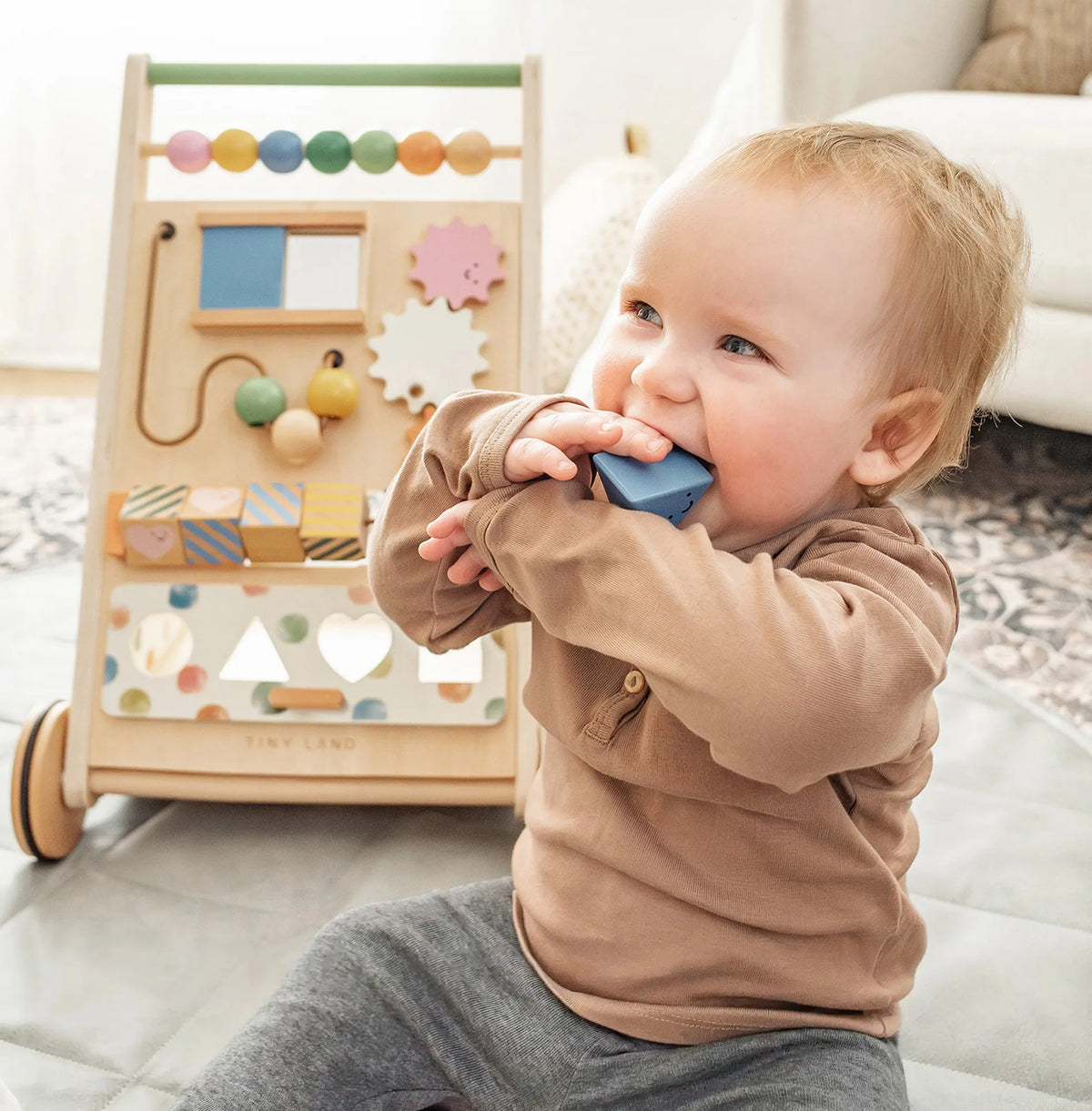 Tiny Land® Versatile Natural Wooden Baby Walker - LittleLullabyLoft