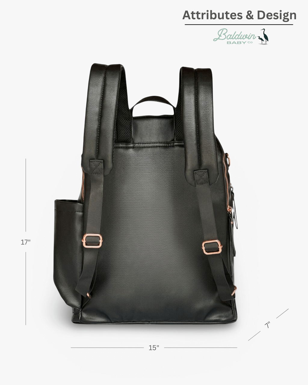 The Daphne Diaper Bag - Onyx - LittleLullabyLoft