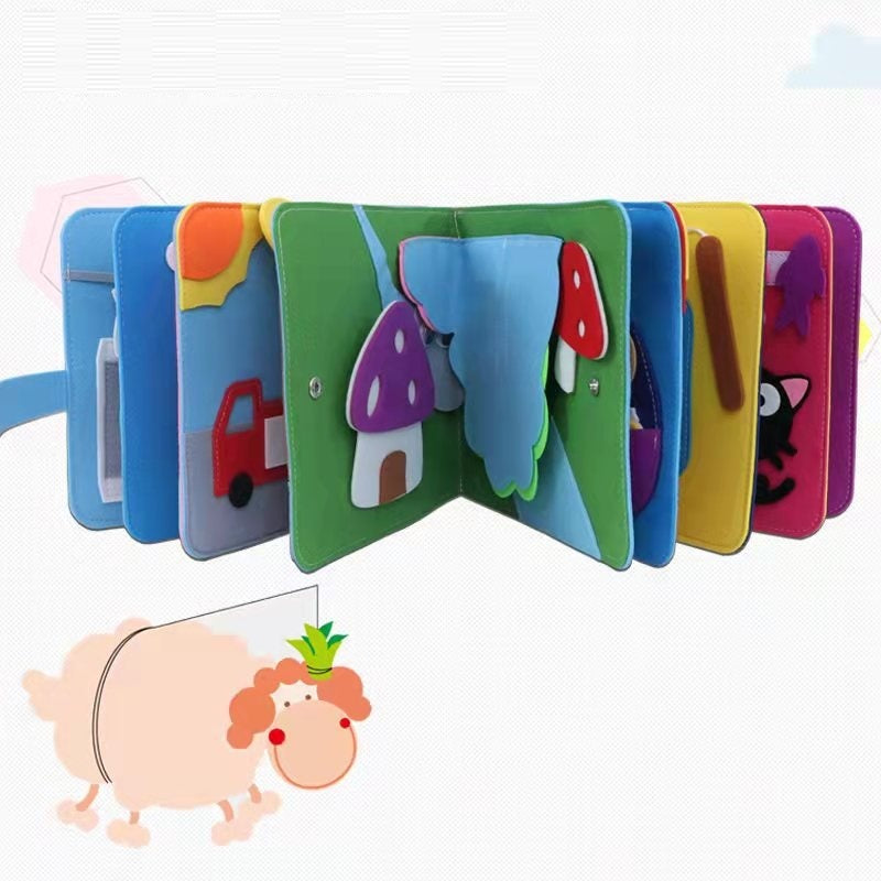 Felt Busy Board 3D Educational Learning Activity Book