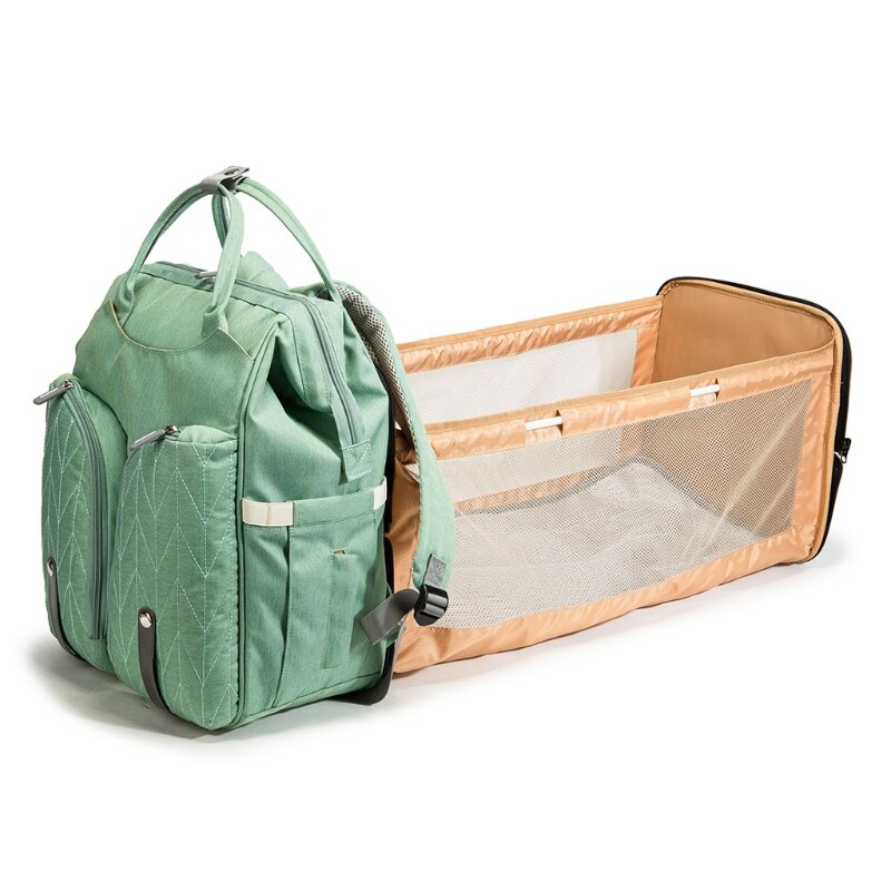 Portable Folding Crib Diaper Backpack with Changing Pad Travel