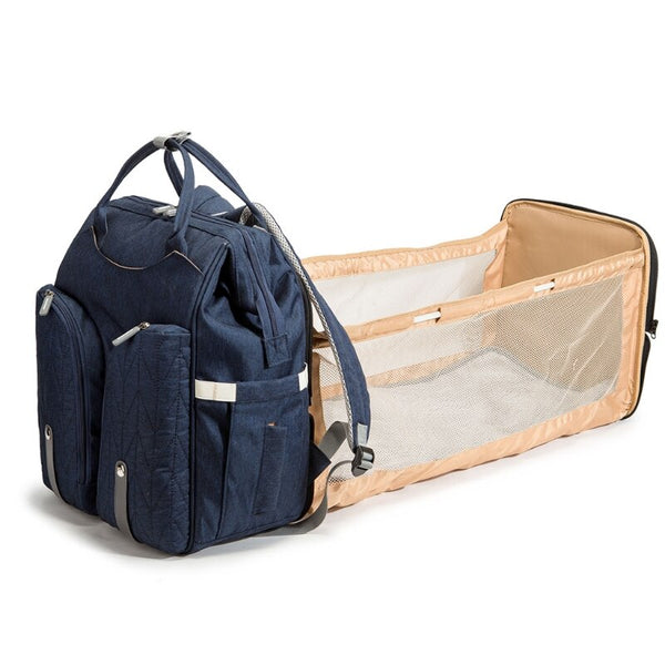 Portable Folding Crib Diaper Backpack with Changing Pad Travel