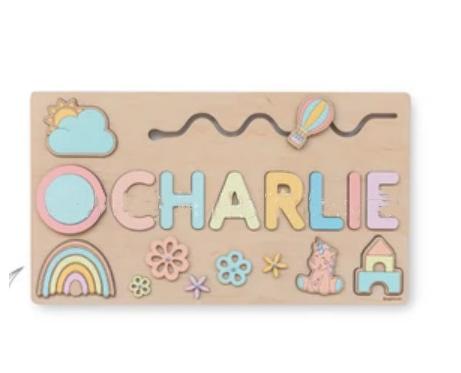 Personalized Baby Name Wooden Puzzle Toy - LittleLullabyLoft