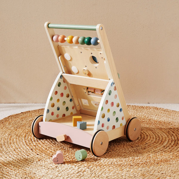Tiny Land® Versatile Natural Wooden Baby Walker