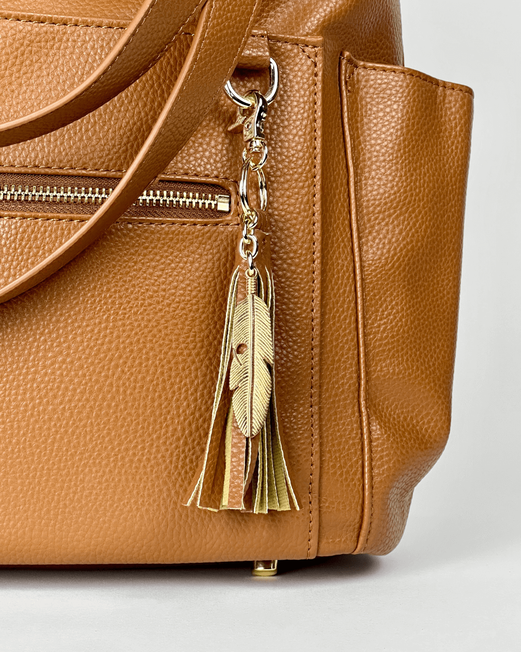 The Lillian Diaper Bag - Cognac - LittleLullabyLoft