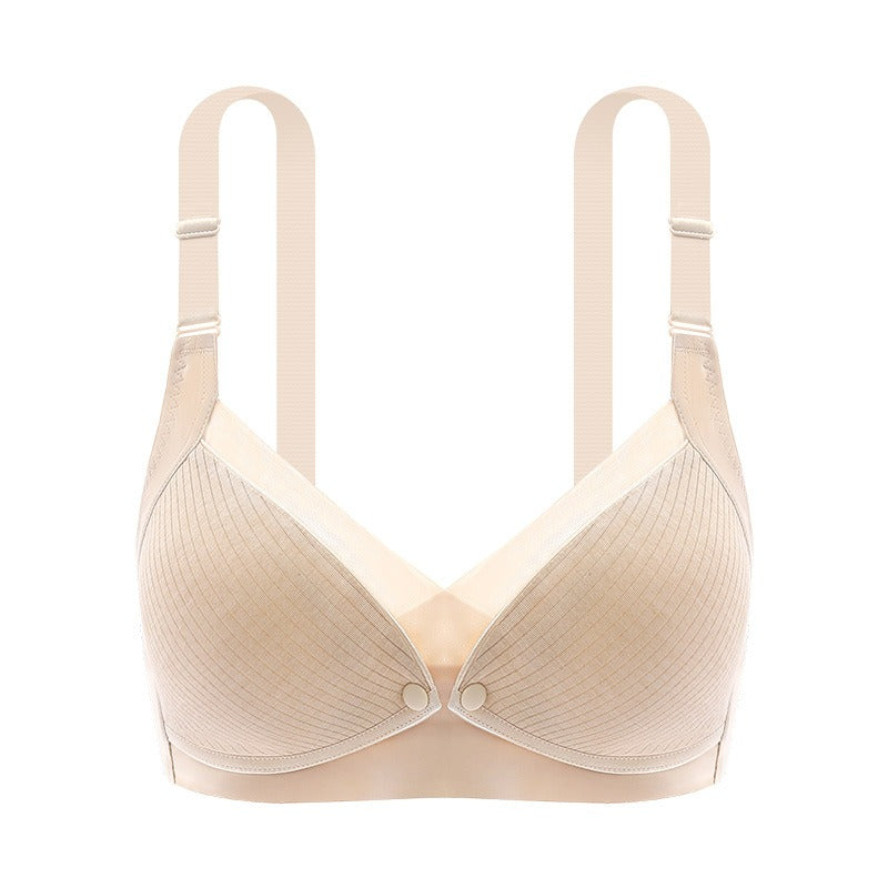 Nursing Underwear Maternity Underwear Front Open Buckle Thin Seamless Bra Cotton Lining Large Size Nursing Bra - LittleLullabyLoft