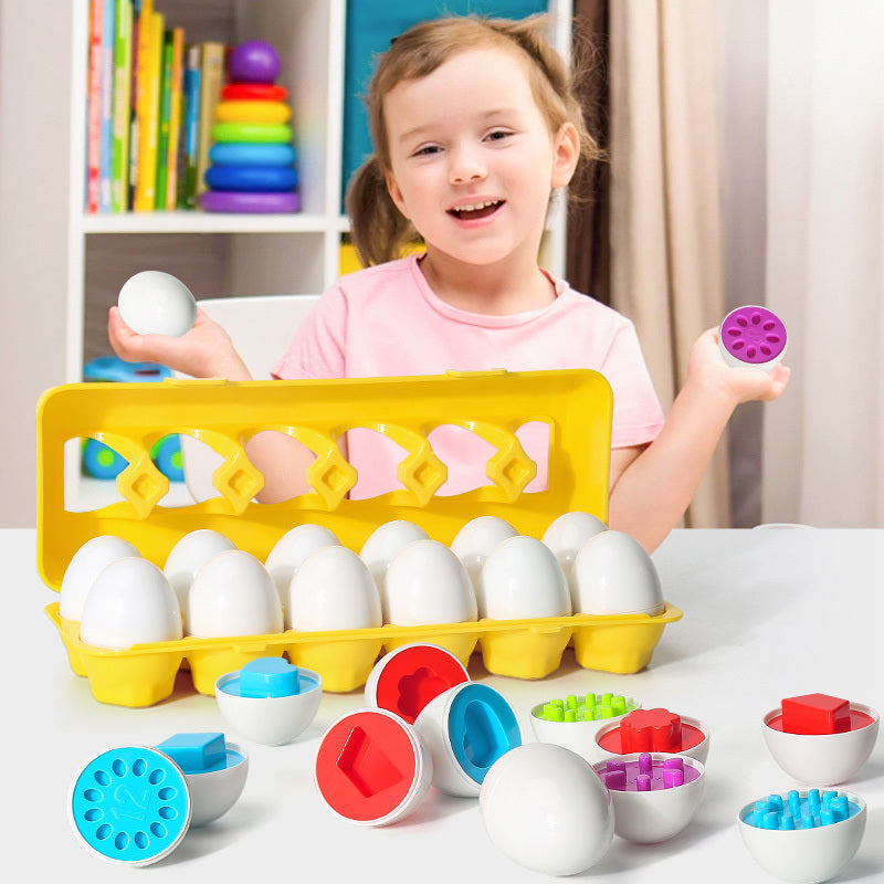 Baby Learning Educational Toy Smart Egg Toy Games Shape Matching Sorters Toys Montessori Eggs Toys For Kids Children - LittleLullabyLoft