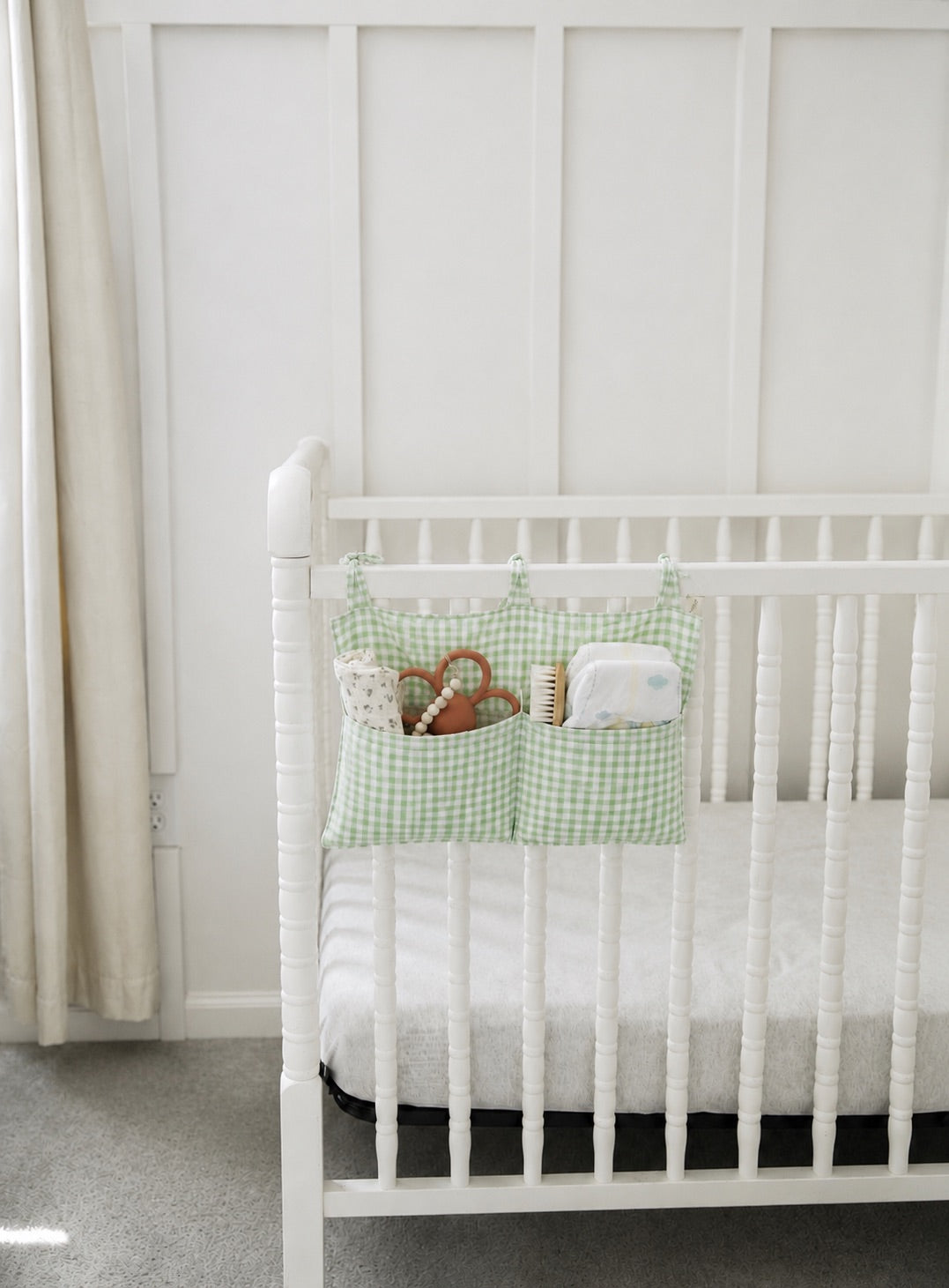 Baby Crib Diaper Caddy Storage Organizer Nursery Room - LittleLullabyLoft