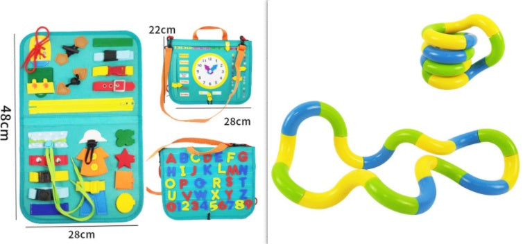 Children's Busy Board Dressing and Buttoning Learning Book Toy