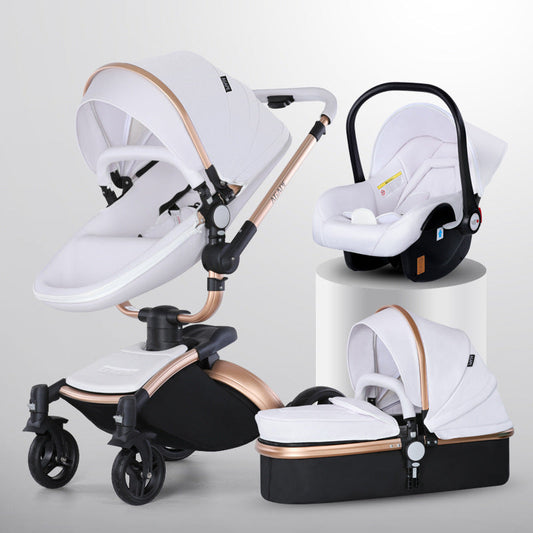 3-in-1 High Landscape 360° Rotating Foldable Baby Stroller - LittleLullabyLoft