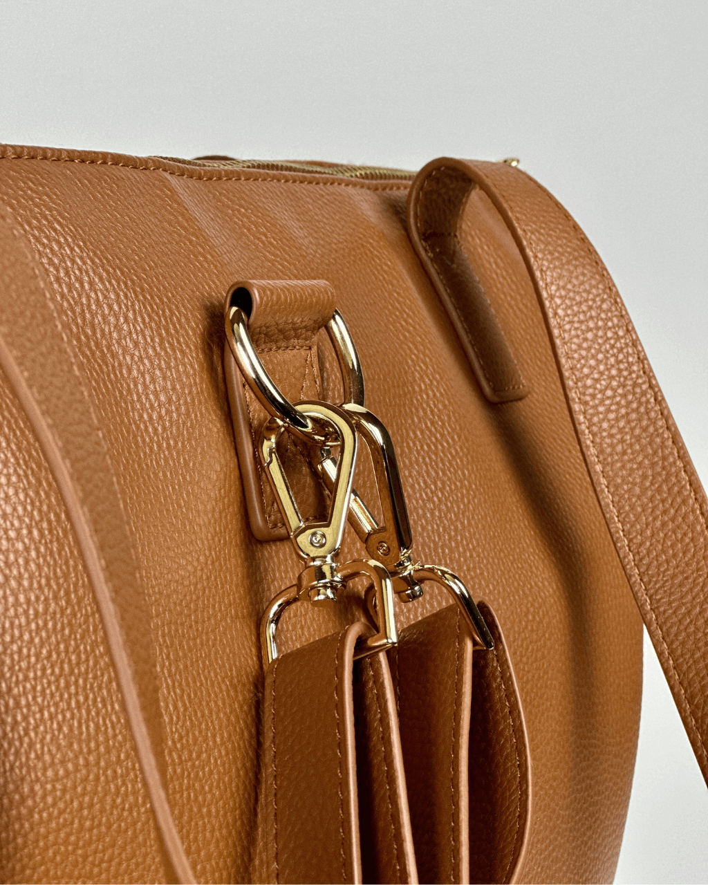 The Lillian Diaper Bag - Cognac - LittleLullabyLoft