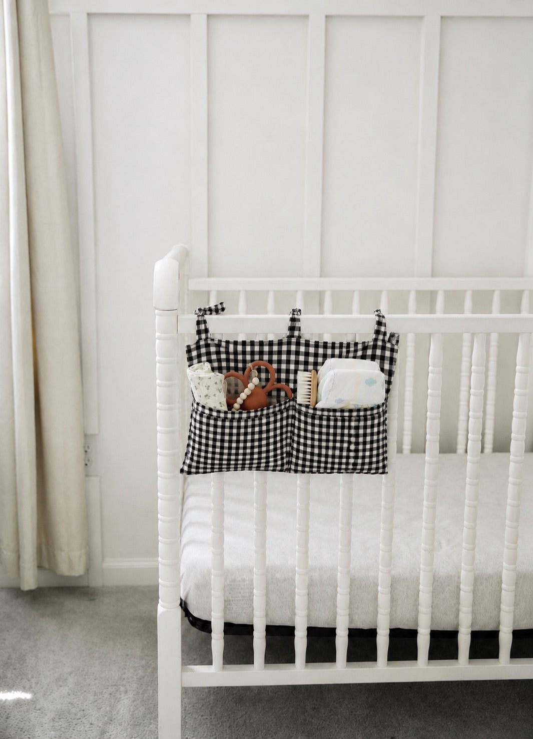 Baby Crib Diaper Caddy Storage Organizer Nursery Room - LittleLullabyLoft