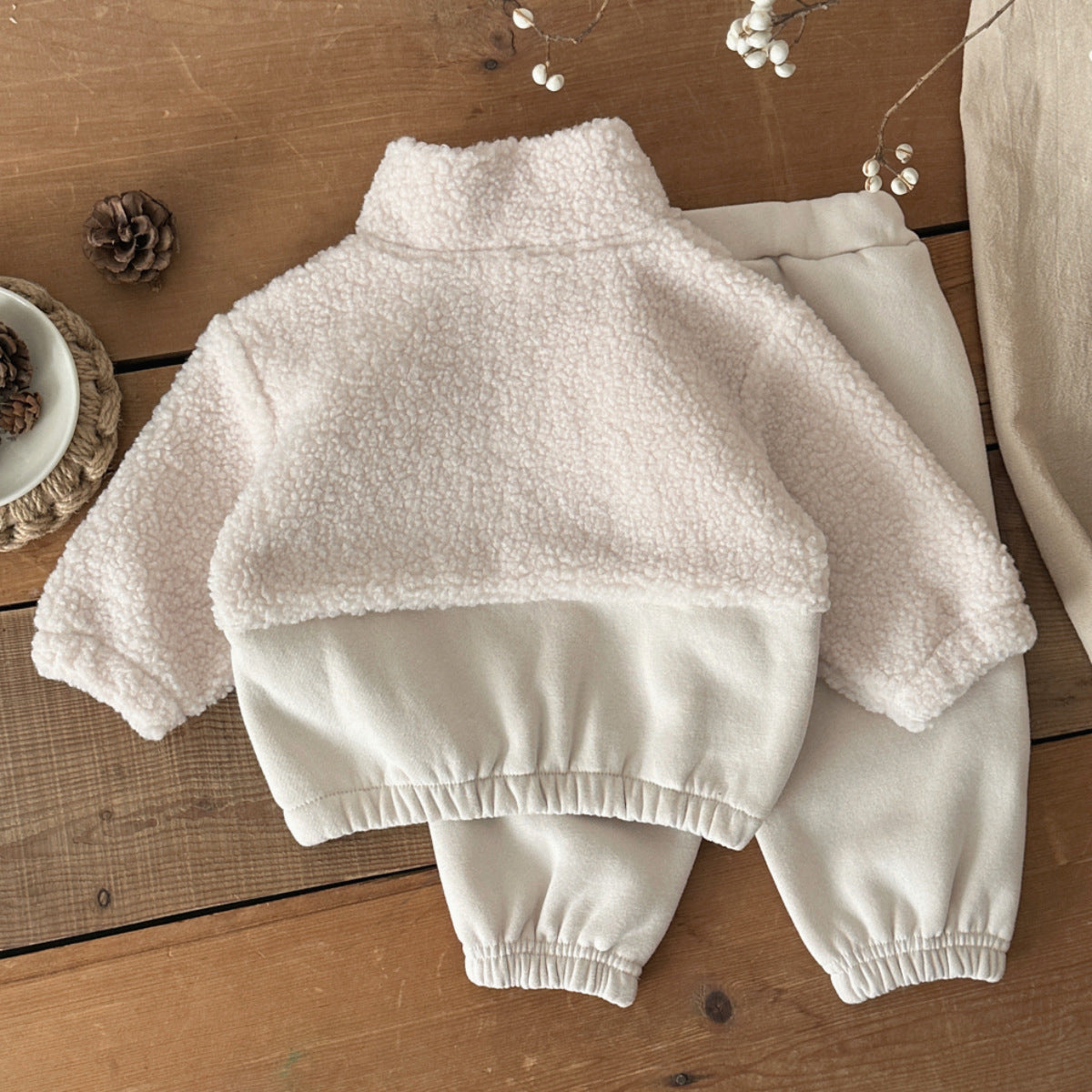 Baby Toddler Lambswool Half-Zip Stand Collar Sweater