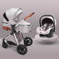 High Landscape Lightweight Folding Baby Stroller with Shock Absorption - LittleLullabyLoft