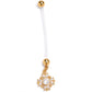 Clear Gem Bioplast Golden Glamour Dangle PTFE Pregnancy Belly Ring - LittleLullabyLoft