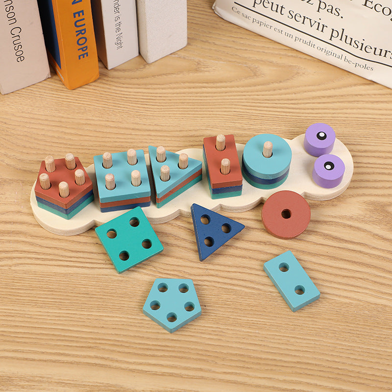 Montessori Wooden Column Learning Set for Early Education