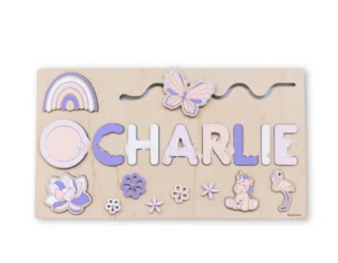 Personalized Baby Name Wooden Puzzle Toy - LittleLullabyLoft