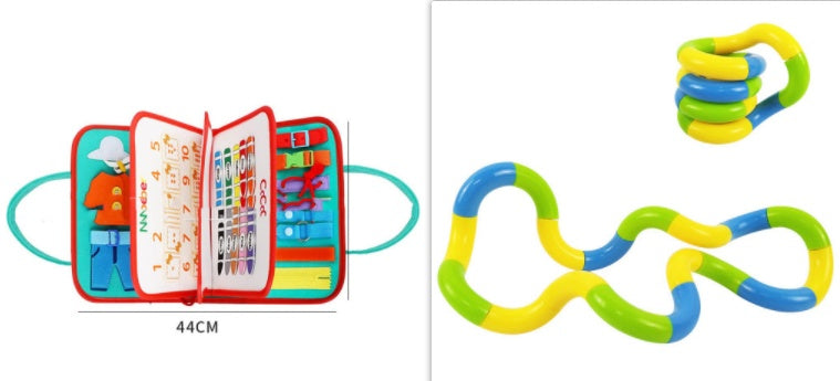 Children's Busy Board Dressing and Buttoning Learning Book Toy