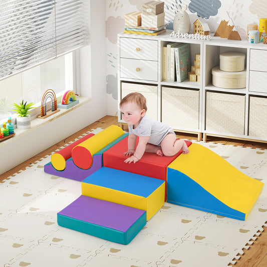 Colorful 7-Piece Foam Climbing Blocks for Toddlers – Safe Indoor Play Set