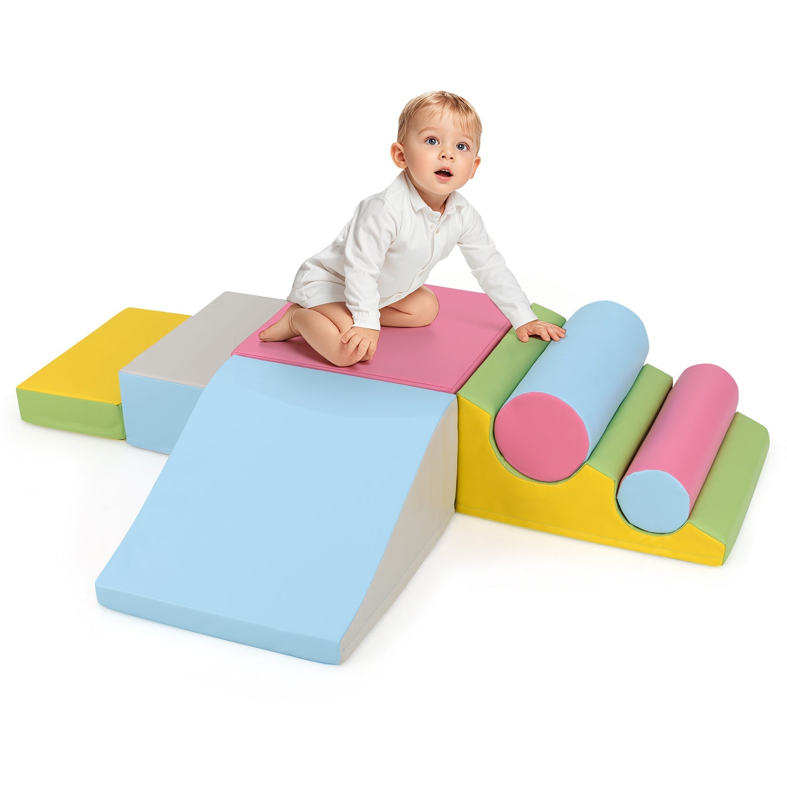 7-Piece Foam Blocks for Toddlers Soft Climbing Toys Indoor Play for Babies