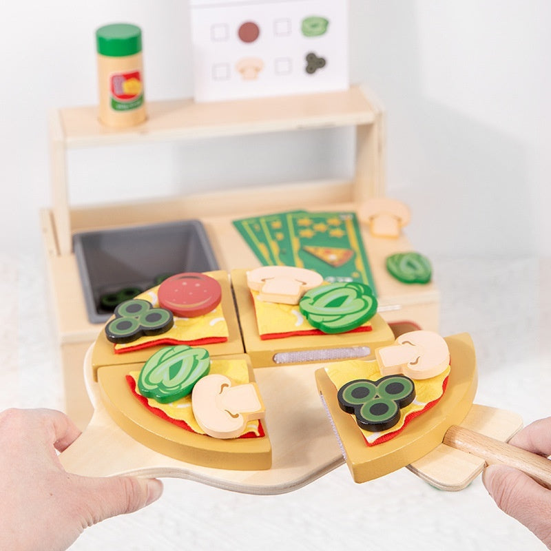 Children's Wooden Pizza Oven Kitchen Pretend Play Toy
