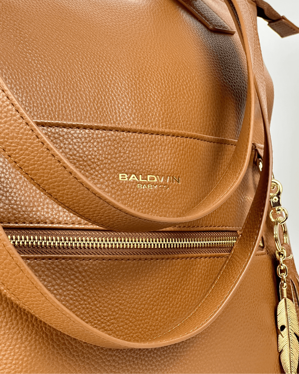 The Lillian Diaper Bag - Cognac - LittleLullabyLoft