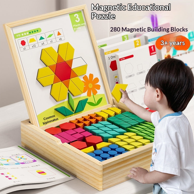 Children's Magnetic Geometric Tangram Puzzle Blocks Educational Toy