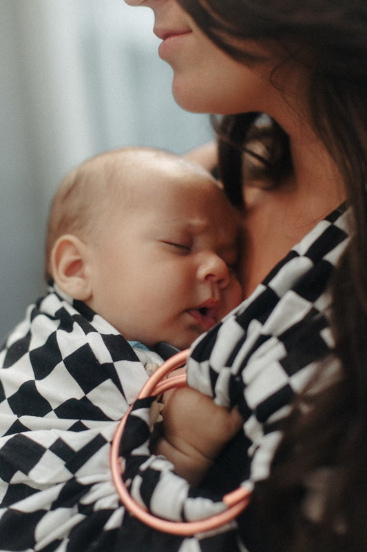 Black Race Ring Sling Carrier - LittleLullabyLoft