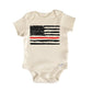Thin Red Line Firefighter Flag Baby Gift Baby Bodysuit