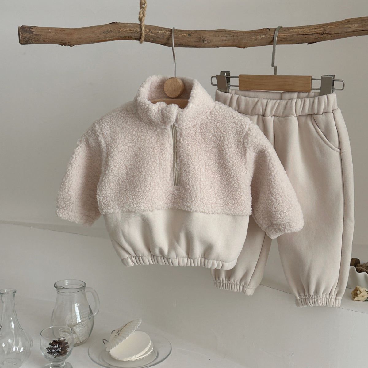 Baby Toddler Lambswool Half-Zip Stand Collar Sweater