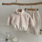 Baby Toddler Lambswool Half-Zip Stand Collar Sweater - LittleLullabyLoft