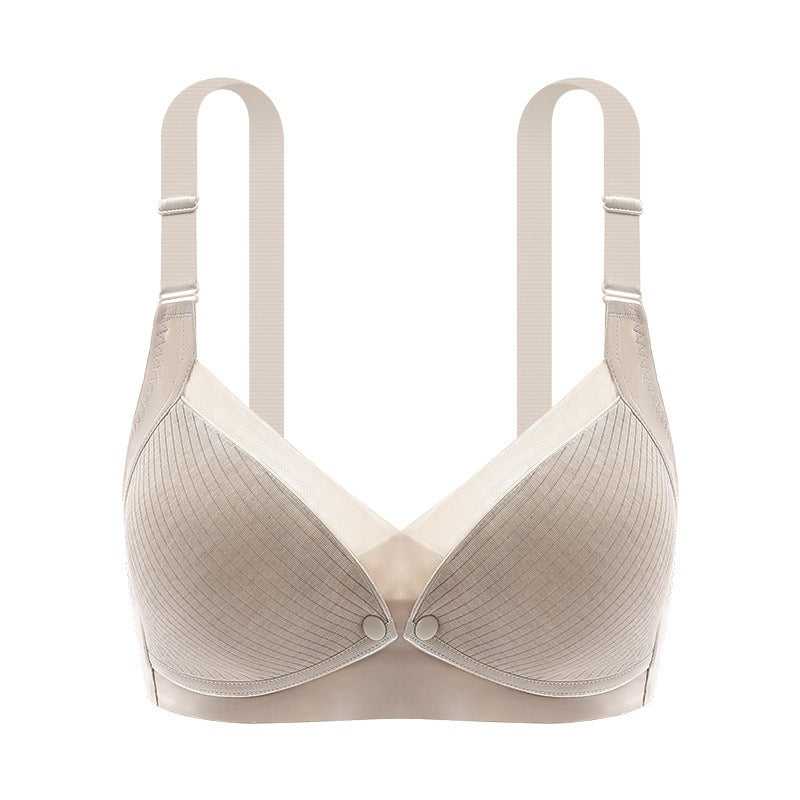 Nursing Underwear Maternity Underwear Front Open Buckle Thin Seamless Bra Cotton Lining Large Size Nursing Bra - LittleLullabyLoft
