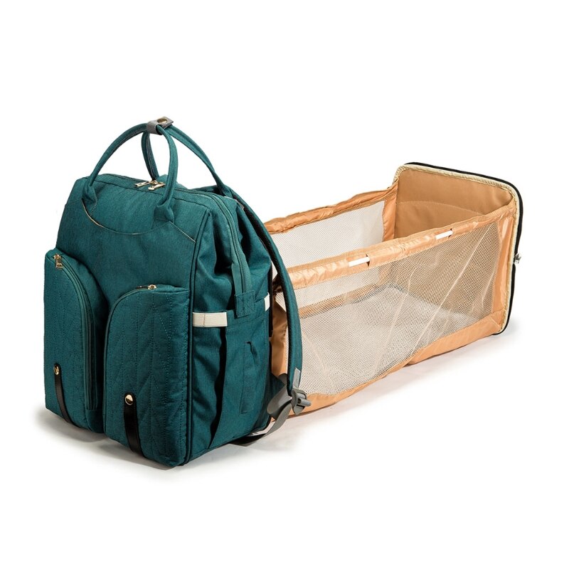 Portable Folding Crib Diaper Backpack with Changing Pad Travel