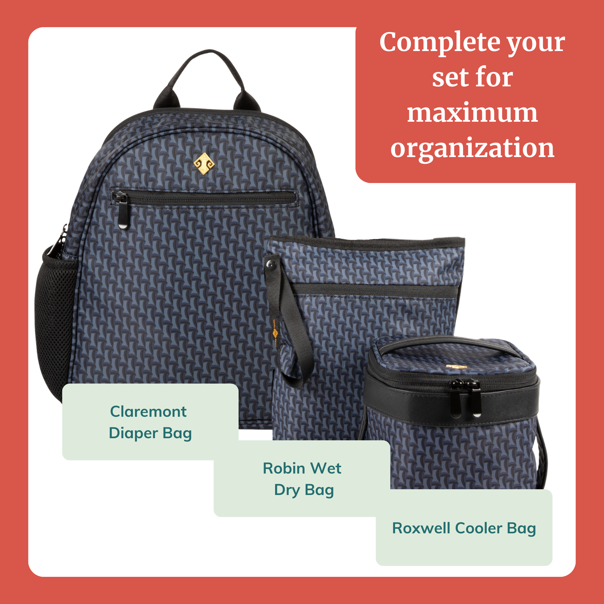 Small Claremont Diaper Bag Backpack Compact Baby Travel