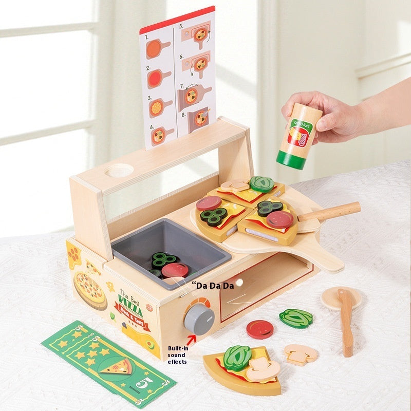 Children's Wooden Pizza Oven Kitchen Pretend Play Toy