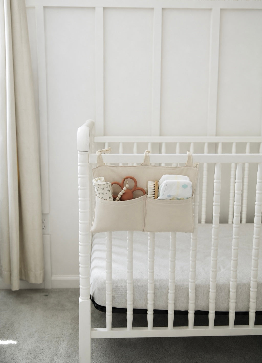 Baby Crib Diaper Caddy Storage Organizer Nursery Room - LittleLullabyLoft