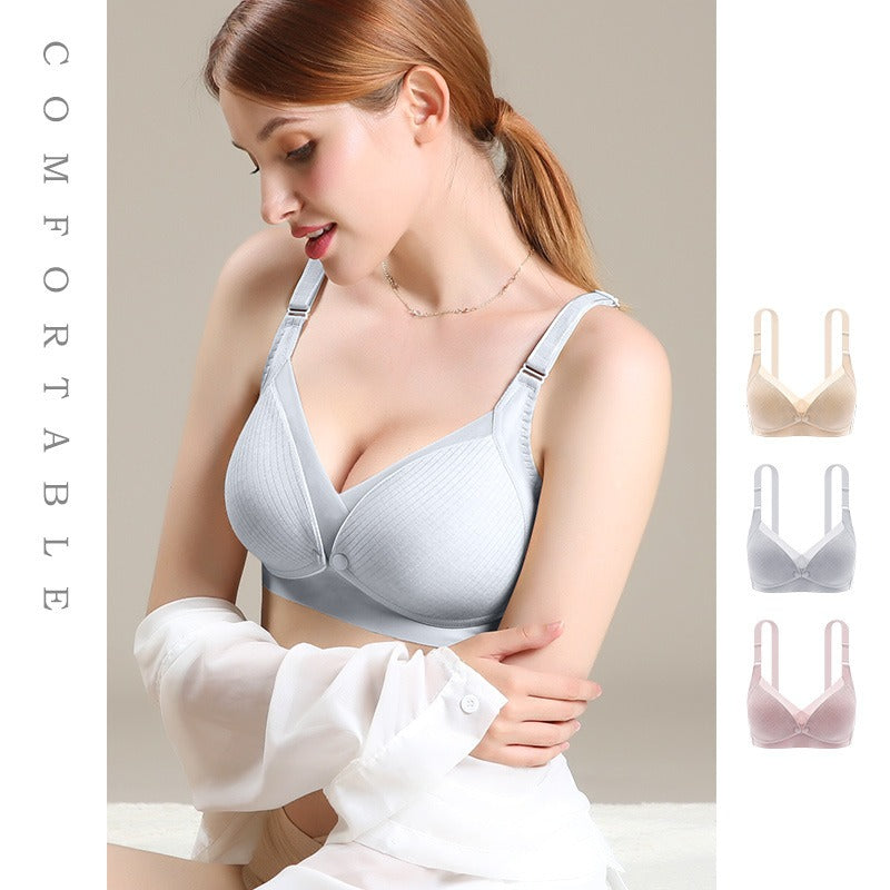 Nursing Underwear Maternity Underwear Front Open Buckle Thin Seamless Bra Cotton Lining Large Size Nursing Bra - LittleLullabyLoft