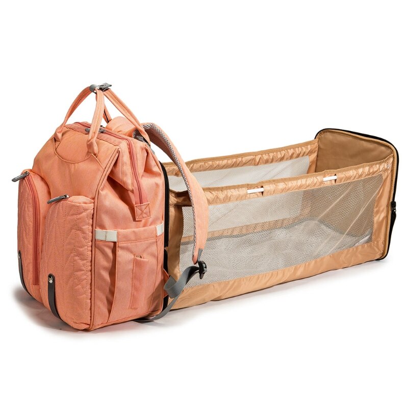 Portable Folding Crib Diaper Backpack with Changing Pad Travel