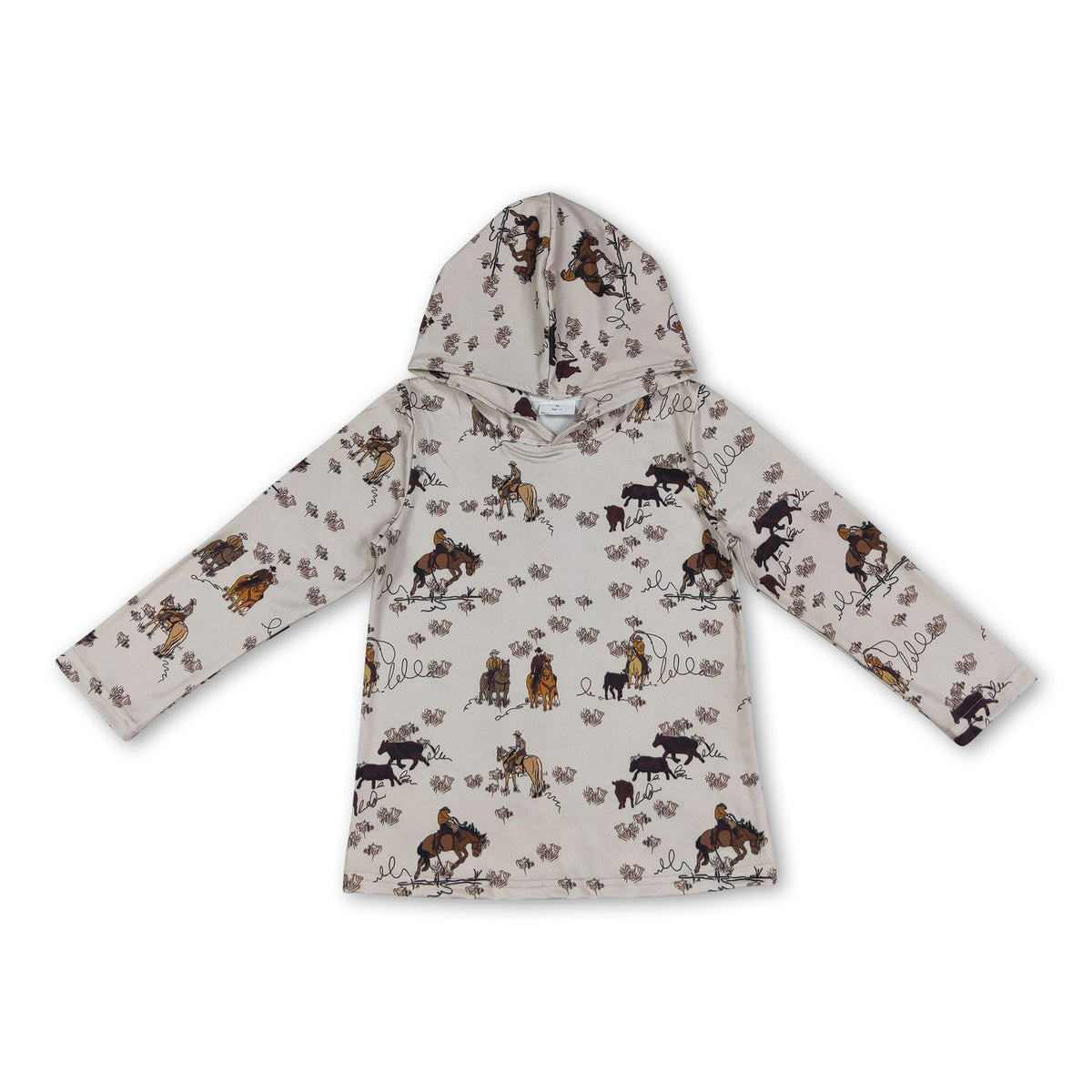 Long sleeves horse rodeo western kids boys hoodie - LittleLullabyLoft