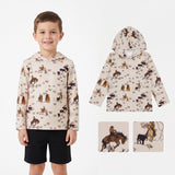 Long sleeves horse rodeo western kids boys hoodie - LittleLullabyLoft