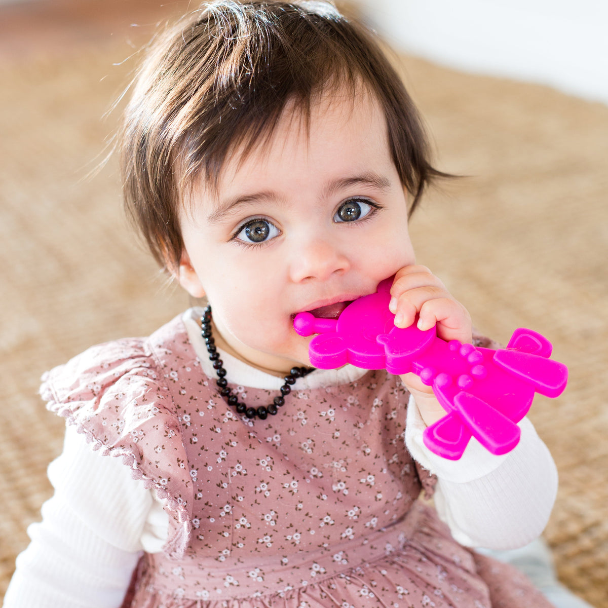 Little bamBAM Baby Teething Toy - Magenta - LittleLullabyLoft