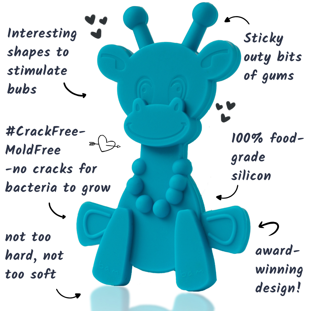 Little bamBAM Baby Teething Toy – Cyan - LittleLullabyLoft