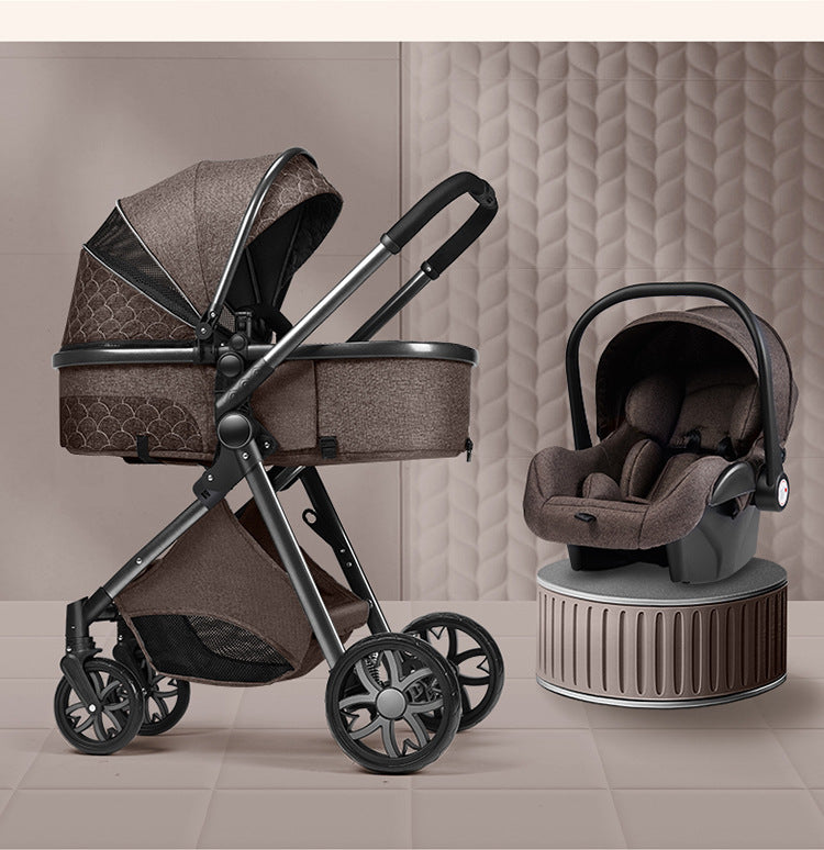 High Landscape Lightweight Folding Baby Stroller with Shock Absorption